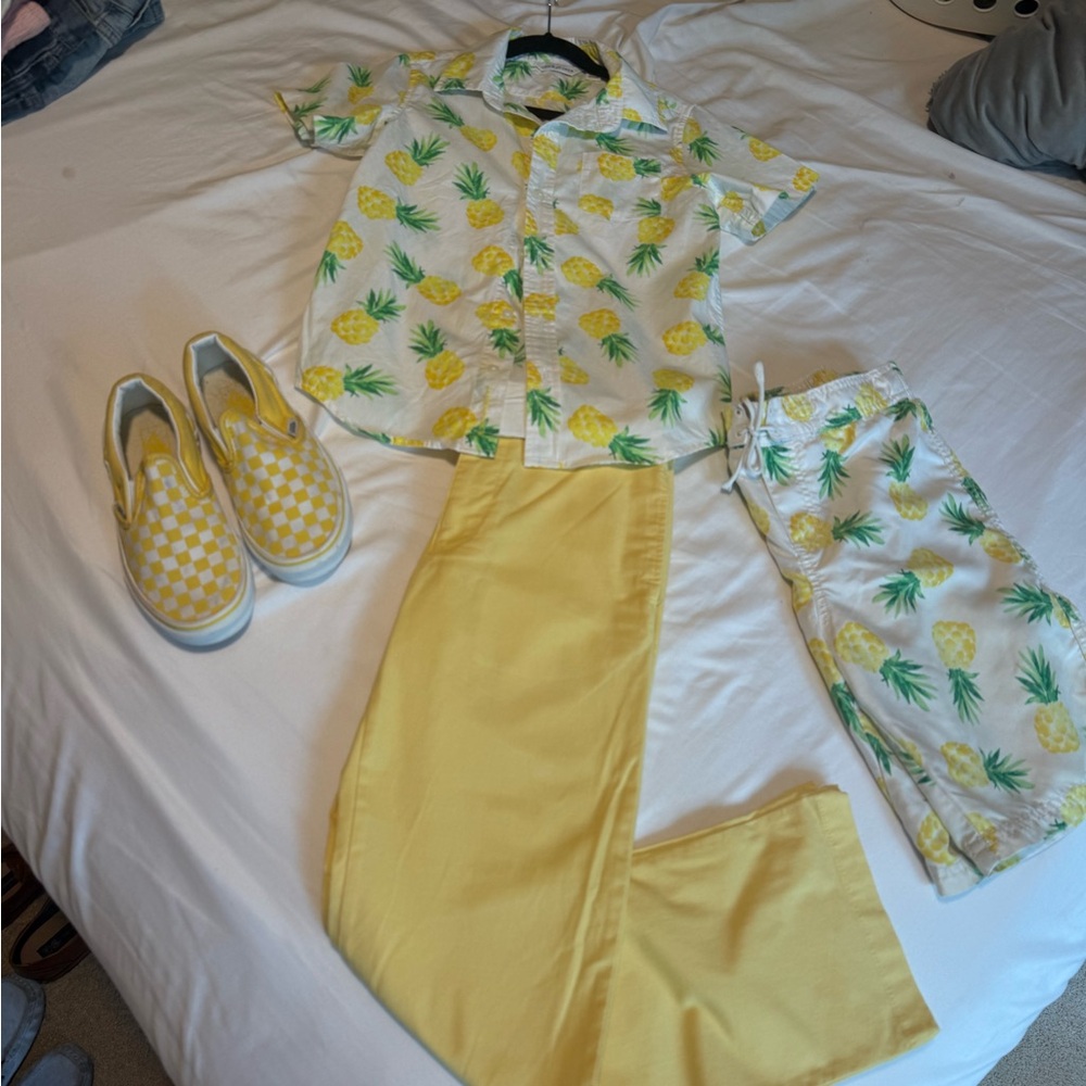 Matching Button up shirt and Swim trunks